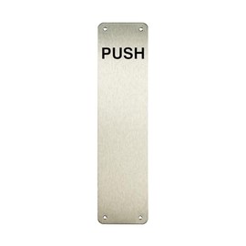Satin Stainless Steel Push Finger Plate - 300mm x 75mm