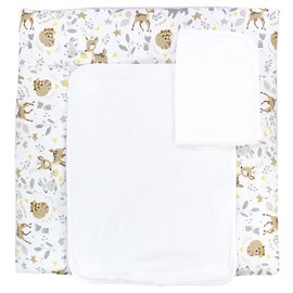 TupTam Baby Changing Mat with 2 Removable Terry Cloths, Wild Animals, 70 x 70 cm