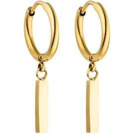 PURELEI® Huli Hoop Creole Earrings (18K Gold plated) – Women's Earrings Made from Durable Stainless Steel – Waterproof Women's Earrings – 0.61 inch Diameter – Fashion Jewelry for Your Individual Look