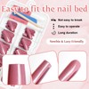 EternalClassic Dark Pink Medium Press on Nails Square, Glossy Square
