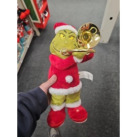Gemmy Animated Dr. Seuss The  Grinch Plush Trombone Playing You're a Mean One Gemmy