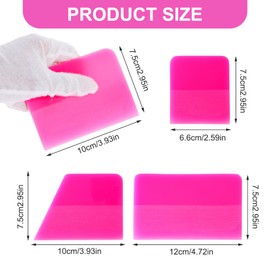 4 Pcs PPF Squeegee Soft Silicone Rubber Scraper, Anti Scratch TPU Coating Scraper for Car Vinyl Paint Protection Film Installation, Vinyl Wrap and Window Tint Windshield Glass Cleaning Kit, 4 Sizes