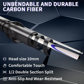 Carbon Fiber Pool Cue Stick 9.5mm Low Deflection Pool Stick Cue Stick Billiard Pool Cue Stick for Home Bars Pool Halls,White1