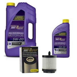 Royal Purple SAE 5W-20 Synthetic Motor Oil – 6 quarts and a 10-3244 Extended Life Premium Oil Filter