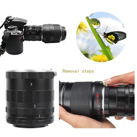 Macro Extension Tubes for Nikon AI Mount Cameras 7mm 14mm 28mm Macro Extension Lens Adapter Tube Rings for Nikon DSLR Cameras (Black)