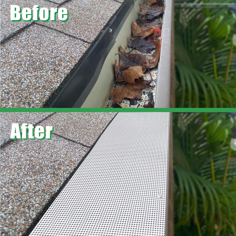 Forestchill Gutter Guards, 48Ft Stainless Steel Gutter Guard, Universal Fit