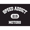 SPEED ADDICT 819 COLLEGE LOGO RINGER T-SHIRT BLACK x GRAY
