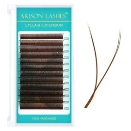 YY Eyelash Extensions C Curl 0.07 Mixed Tray Y Shape Weaving Prefabricated Fans Individual Extension Eyelashes (Brown-0.07C 8-15mix)