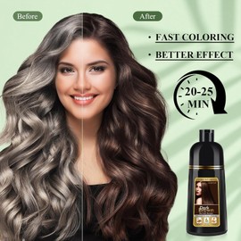 Dark Brown Hair Dye Shampoo Permanent for Men&Women, 3-In-1 Shampoo for Treated & Gray Hair Coverage, Lasts 30 Days/500ml/Natural herbal Ingredients