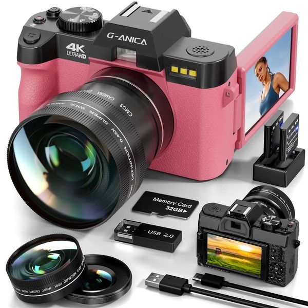 4K 48MP Digital Camera with Autofocus & Anti-Shake - Vlogging