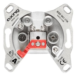 Axing BSD 961-17K Antenna Socket Data, TV, VHF, Flush-Mounted Through Socket