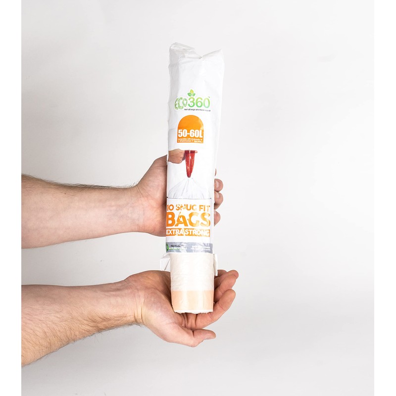 Eco Bag BDS Drawstring Bin Liners, LDPE, White, 50-60 Litres