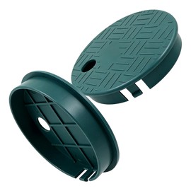 KENRCLVD 5Pcs Round Sprinkler Valve Box Covers ID 5.5" OD 6" Plastic Valve Round Box Lid Replacement for Automatic Irrigation System, Green