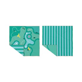 Quut Beach / Pool Towel for Kids with Game - Ultra Fast Drying Microfibre, Sand-Free - Compact, Lightweight (Safari, XL - 180 x 180 cm)