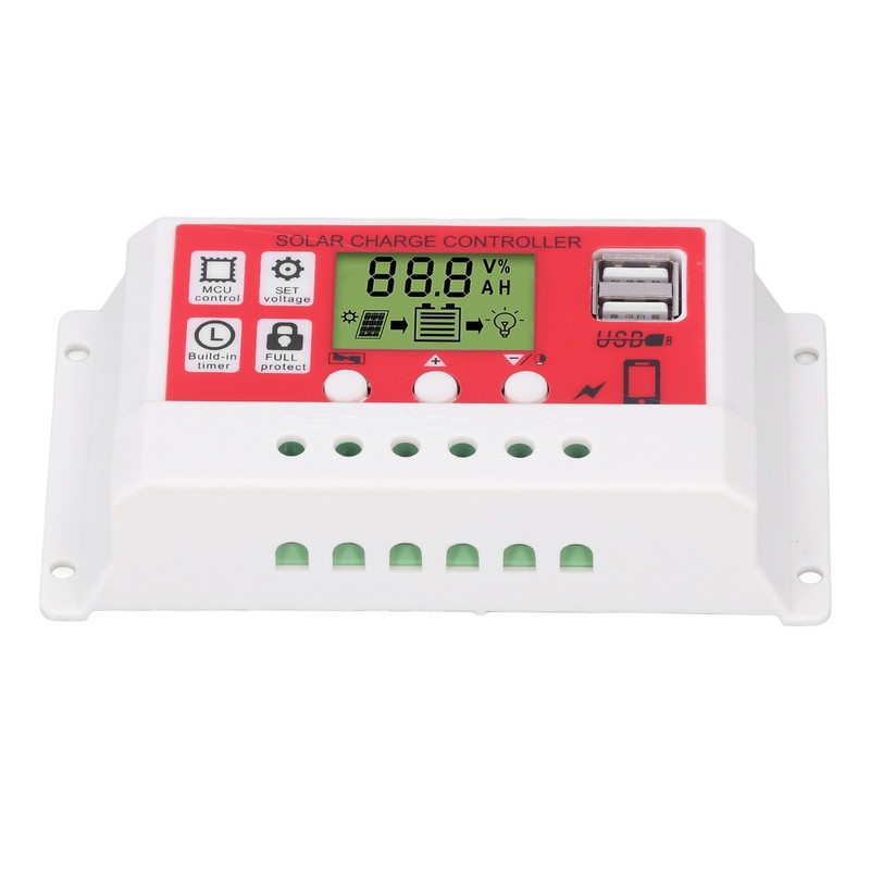 Solar Charge Controller PWM Lithium Battery Photovoltaic Charge Regulator LCD