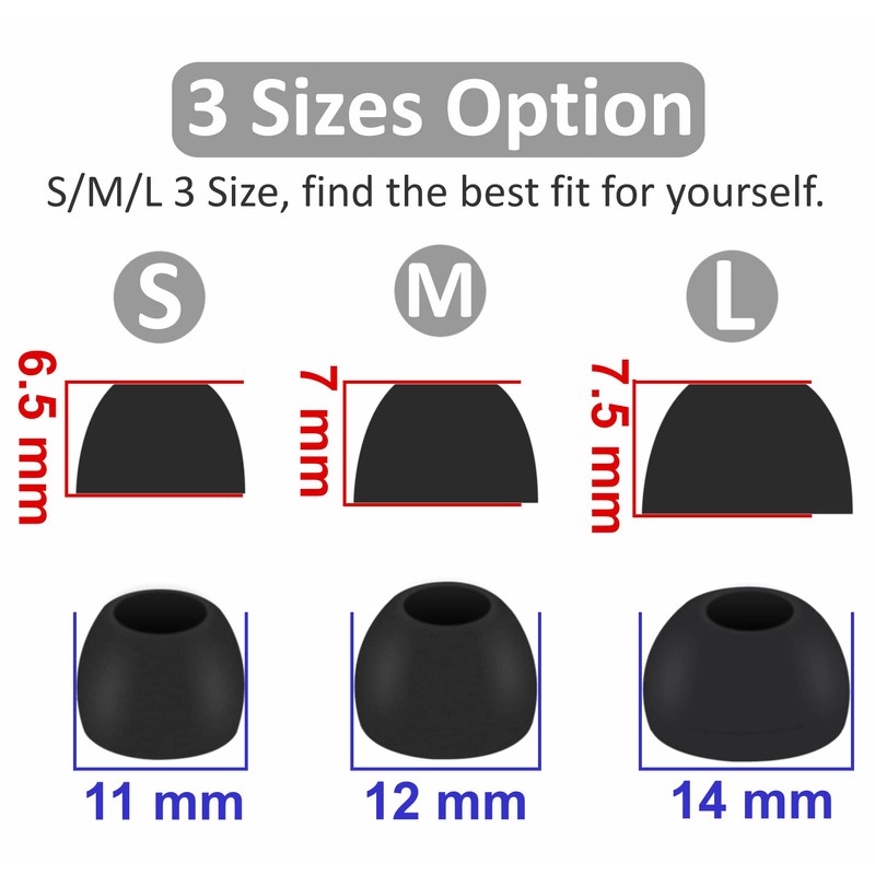 6 Pairs Compatible with Beats Fit Pro Ear Tips Buds,