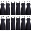 TESIN 12 PCS Plain Color Bib Apron Adult with 2
