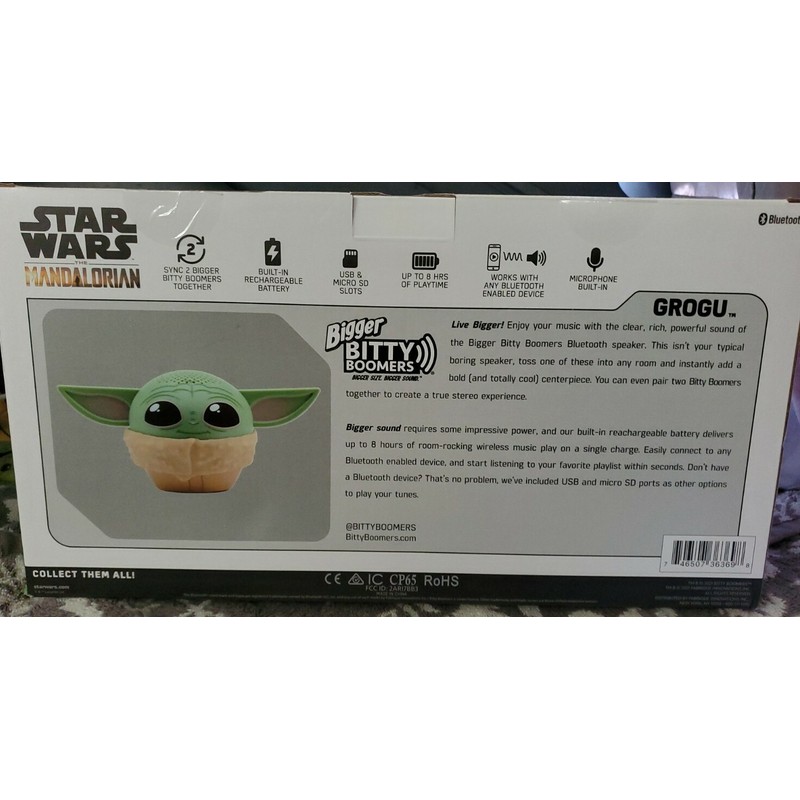 Bitty Boomers NIB Baby Yoda Bluetooth Portable Speaker- Pair Up