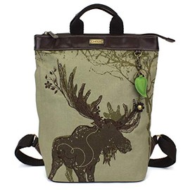 CHALA Safari Backpack Faux Leather/Canvas - Moose -Olive
