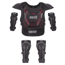 Kids' Dirt Bike Gear - Motorcycle Armor Vest with Chest, Elbow & Knee Pads for Off-Road Cycling