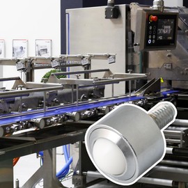 BQLZR 15mm Steel Nylon Ball Metal Transfer Bearing Unit Ball Wheel Conveyor Roller M8 Thread Stem Caster Load Bearing 45KG