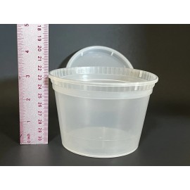 16oz Heavy Duty Round Plastic Food Takeout Containers with Lids 24 sets