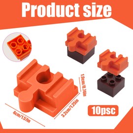 GXGM 10-Piece Set Track Connectors for Brio Duplo System Connectors, 4 x 3.2 x 1.10 cm Compatible Adapter Track Connector, Universally Combines Both Systems Together, Rail Connector (Orange, D)