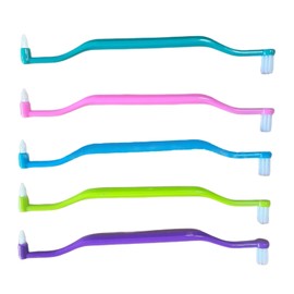 Cepillo de dientes de bosques 6 piezas, cepillo tendencias doble 2 en 1 para dientes interdentales y juzgares, ortodonctic un solo mechón suave.