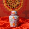 Chinese Ginger Jar with Lid Chinoiserie Antique Style,Home Decorative Retro
