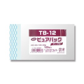 （まとめ買い） シモジマ OPP袋 Nピュアパック100枚 テープ付き T8-12 6798307 【×10】