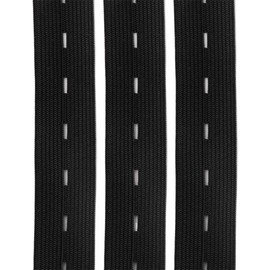 Realm Black & White Elastic Bands with Buttonhole for Trouser Waistbands, Maternity Clothes, Sewing, Knitting, Crafting (16mm, 19mm, 25mm) (Black, 25mm - 1 Metres)