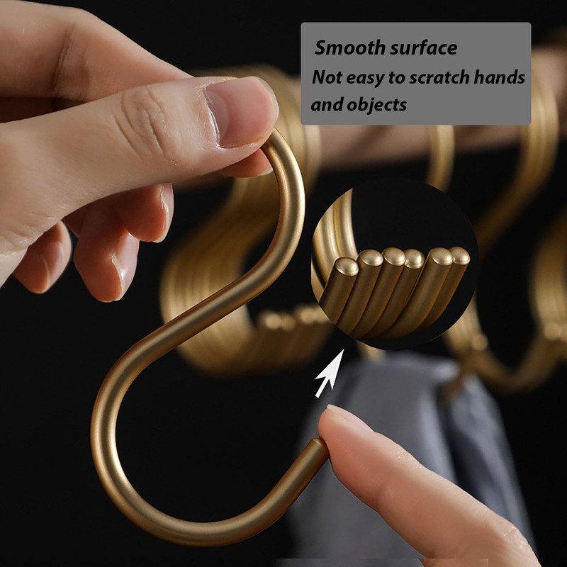 ULWSKY 10Pcs Gold S Hooks,Aluminum Alloy S Shaped Hooks,Gold Hook