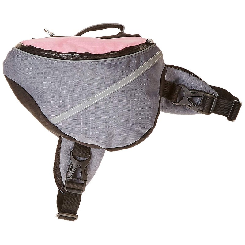 Doggles Dog Extreme Backpack, Gray/Pink, Small