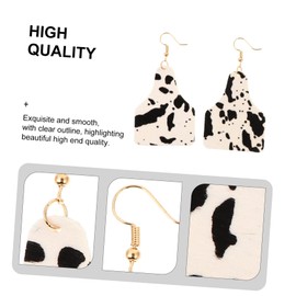 Beavorty 2 Pairs Cow Pattern Dangle Earrings Fashion Leather Drop Earrings for Women Stylish Western Design Comfortable Durable for Loved Ones