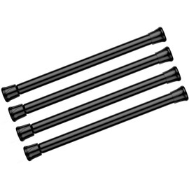 AIZESI - Varillas de tensión de resorte para cortina corta (negro, 7.5 a 13 pulgadas, 4 unidades)