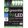 Greenlite 4 Pack 9W LED Light Bulbs GREENLITE 60Watt Equivalent
