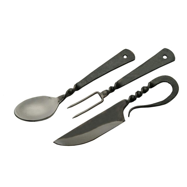 SZCO Supplies 7.25"" Fork Knife and Spoon Medieval Eating Utensil Set, Multicolor (HS-4406)