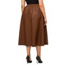Ulla Popken Women's PU Calf Length Skirts, Earth