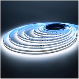 Tesfish 24 V LED Strip Light, White 6000 K Pro Version Super Bright, 5 m LED Strip Light SMD 2025 IP20 420 LEDs/M, Total 2100 LEDs LED Light Strip LED Strip for Bedroom, Kitchen Decoration