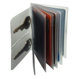 Set of 2 Heavy Duty Vinyl 6 Pages Insert with Fancy Key Tab for Bifold or Trifolds Wallet Made in USA