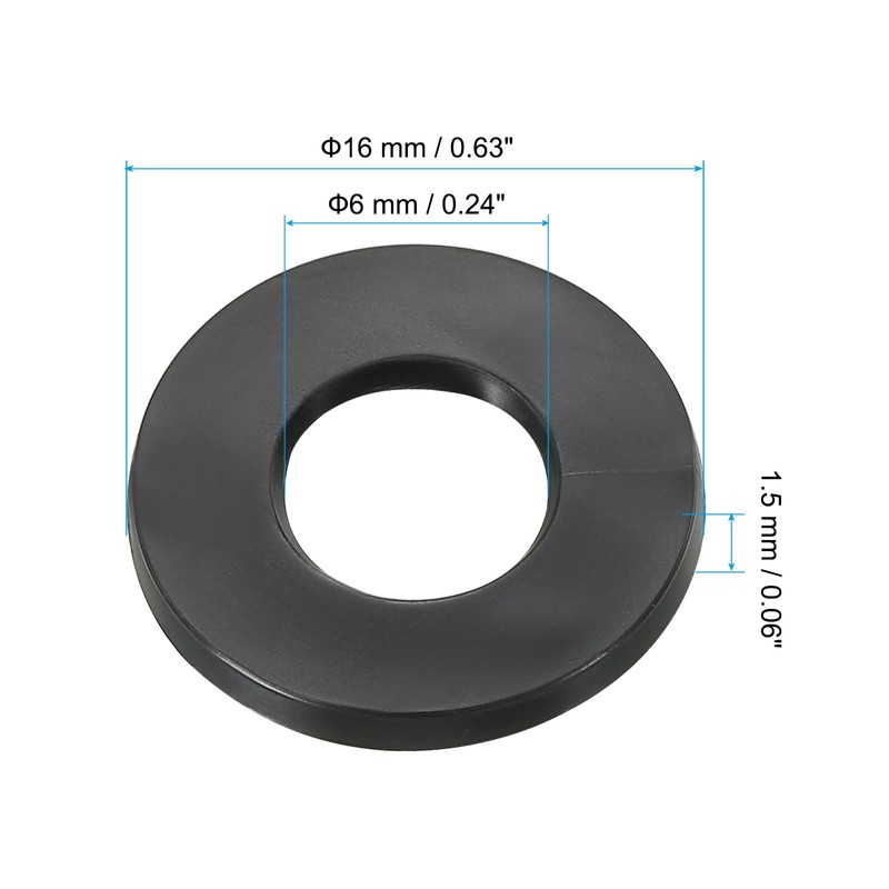 PATIKIL 8 Pcs M6 Rubber Flat Washers 6mm Inner Diameter