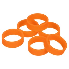 uxcell 10Pcs Silicone Rubber Bands, 20x7mm Rubber Bands Rings Cable Ties Strong Elastic Bands Non-slip for Cord Wrapping Bag Wraps, Orange