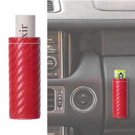 CPWUFIYD Car Lip Balm Holder - Strong Adhesive Upright Insulated for Lipstick Chapstick Case Women Car Interior Accessories for Car Vent Side Center Console Steering Wheel Below（Red）