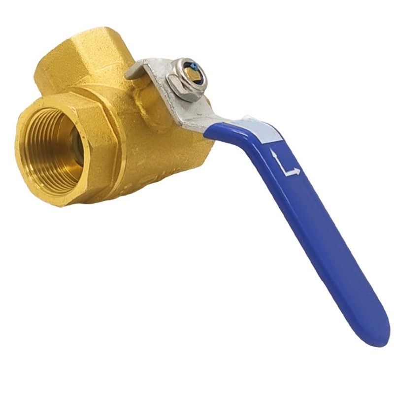 BesNPT 3 Way (L-Port) Brass 3/4" Hose Barb Forged Ball