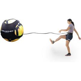 PowerNet Soccer Solo Trainer | Fits Size 3, 4 or 5 Balls | Adjustable Waist