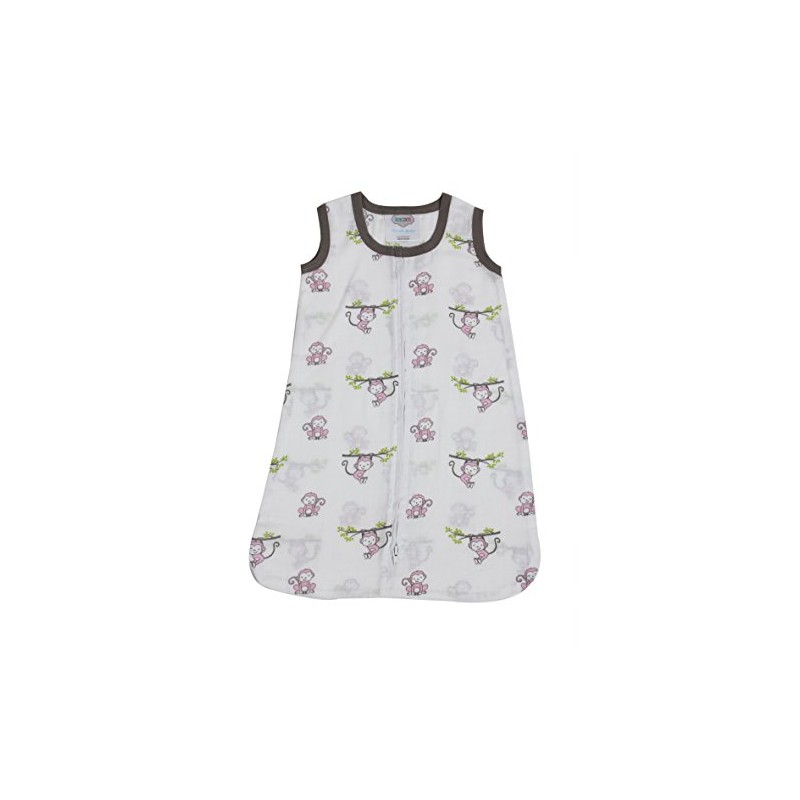 Bacati - Muslin Happy Monkeys Sleep Sack (Wearable Blankets) (Medium,