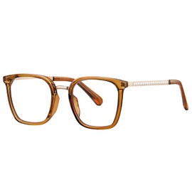 AABV Oversized Square Reading Glasses for Women Ladies,Blue Light Blocking Spring Hinges Eyeglasses,Anti UV Ray/Glare/Eyestrain Computer Readers(Brown,1.25)