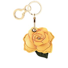 Leather Keychain Holder Case Compatible with AirTag,Cute Protective Cover with Keyring,Anti-Scratch Finder GPS Tracker Case for Wallet Keys,Bag,Pets(Rose A)