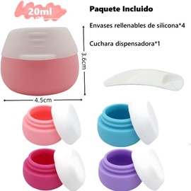 TUMYES 4Pcs Tarros de Viaje con Tapa, Botes Portatil de Viaje de Silicona, sin BPA, Tarros Cosméticos Rellenables para Loción, Crema, Maquillaje, Cosmético Recipientes para Viaje