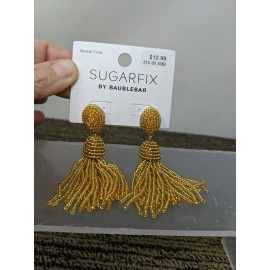 SUGARFIX by BaubleBar New SUGARFIX by BaubleBar Beaded Tassel Earrings Gold NWT Evening Holiday
